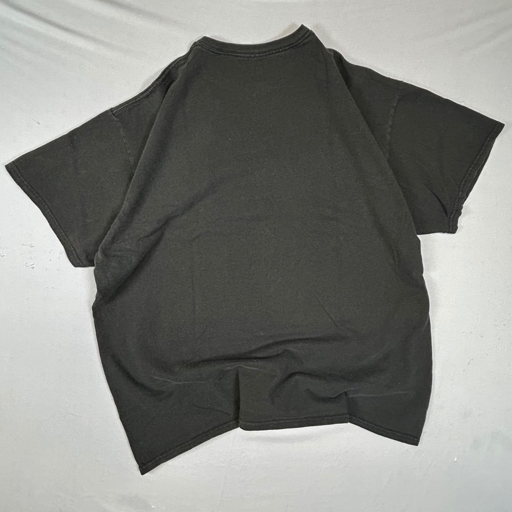 Mens DOM Wolf Graphic T-Shirt Black XL Nature Moon Forest Tee Faded - Picture 6 of 7